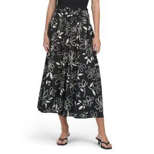 BY THE RIVER BLACK MULTI Floral Maxi Skirt
